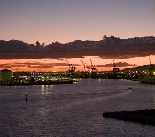 Barcelona Harbor at Sunset -
Barcelona, Spain (2010) : Machine In The Garden : James Beyer Photography