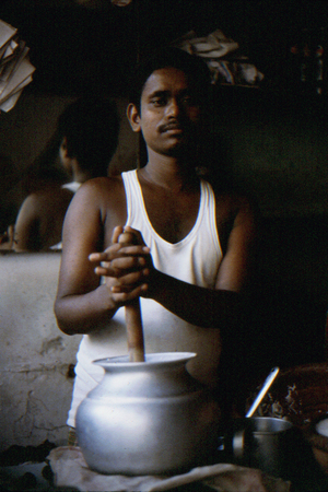 Making Lassi -
New Delhi, India (1982) : Portraits : James Beyer Photography