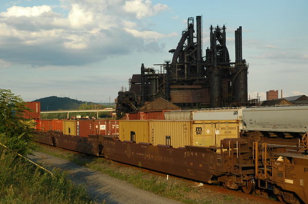 Furnaces with Train -
Bethlehem, Pennsylvania (2005) : Bethworks : James Beyer Photography