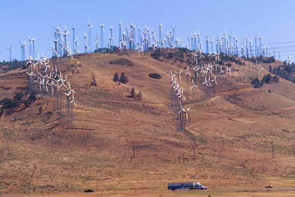 Windmills With Truck -
Tehachapee, California (2006) : Machine In The Garden : James Beyer Photography